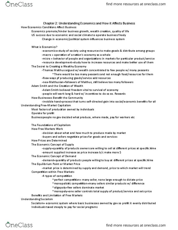 BMGT 110 Chapter Notes - Chapter 2: Core Inflation, Gross Domestic Product, Business Cycle thumbnail