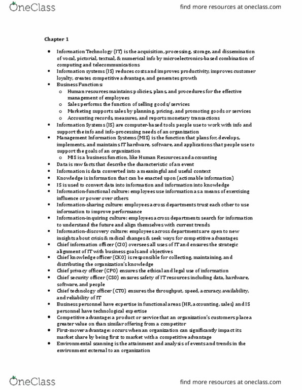 ITM 100 Lecture Notes - Lecture 6: Demand Forecasting, Upselling, Electronic Waste thumbnail