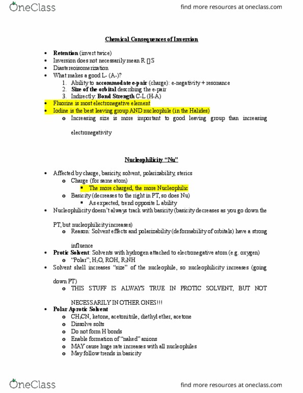 CHEM 140A Lecture Notes - Lecture 10: Diethyl Ether, Ketone, Acetonitrile thumbnail