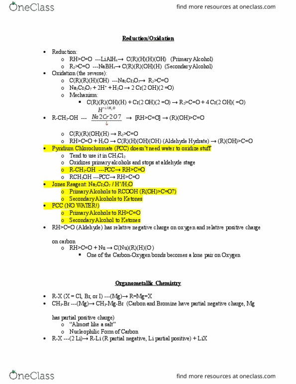 CHEM 140A Lecture Notes - Lecture 15: Jones Oxidation, Phenazopyridine, Carboxylic Acid thumbnail