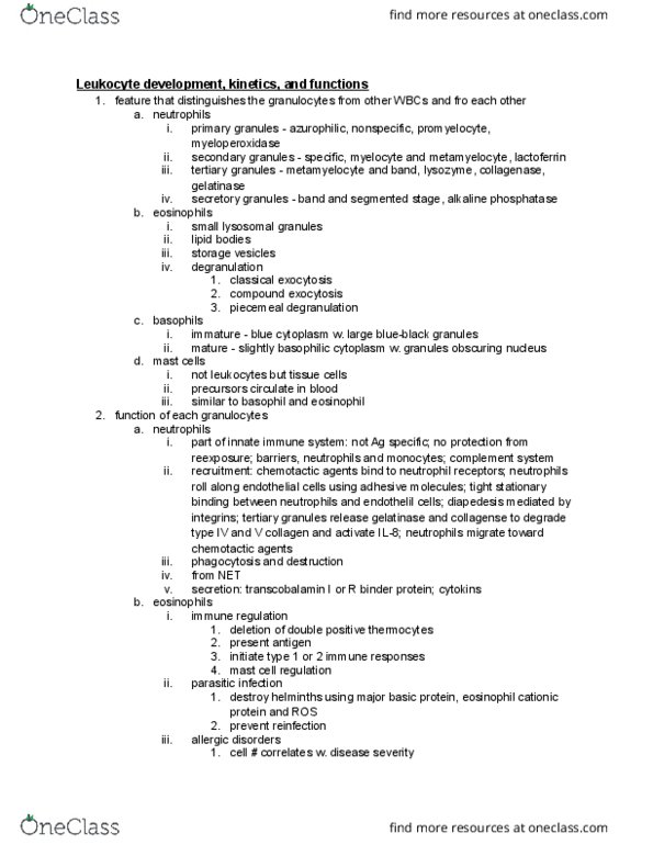 BLD 324 Chapter Notes - Chapter 12: Lipocalin, Respiratory Burst, Cell Membrane thumbnail