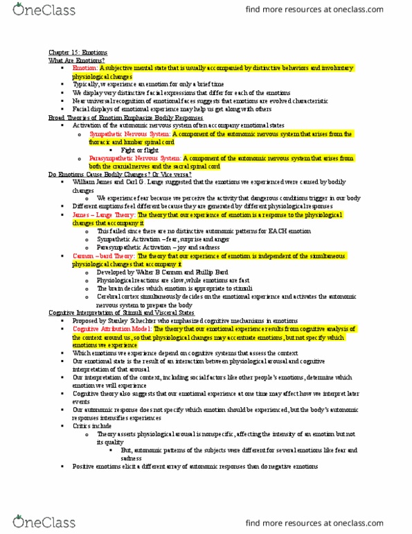 PSYC 280 Lecture Notes - Lecture 7: Steroid Hormone Receptor, Hans Selye, Autoimmune Disease thumbnail