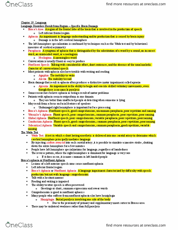 PSYC 280 Lecture Notes - Lecture 6: Robo1, Hemispatial Neglect, Modern Primitive thumbnail