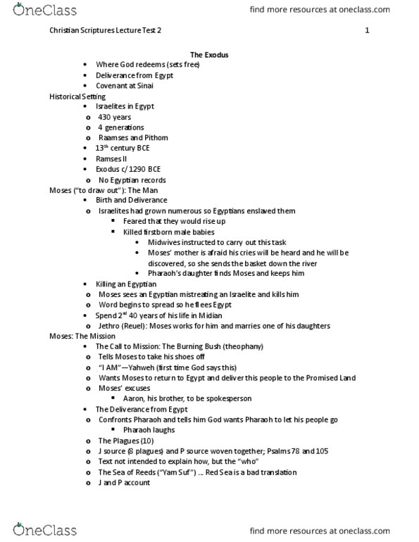 REL 1310 Lecture Notes - Lecture 10: Ahaz, Adonijah, Rehoboam thumbnail