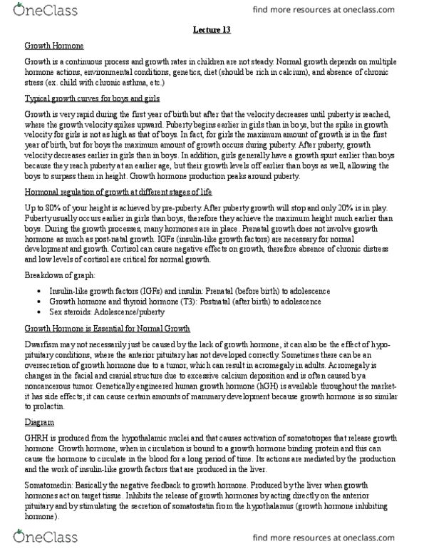 11:067:450 Lecture Notes - Lecture 13: Vascular Endothelial Growth Factor, Epiphyseal Plate, Insulin-Like Growth Factor 1 thumbnail