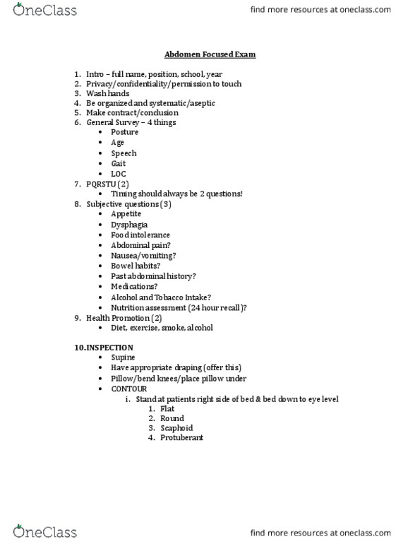 NSE 13A/B Lecture Notes - Lecture 23: Epigastrium, Abdominal Pain, Food Intolerance thumbnail