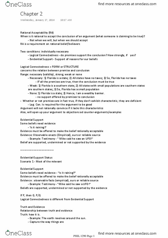 PHIL 1290 Lecture Notes - Lecture 2: Ostensive Definition, Bipedalism, Definition thumbnail