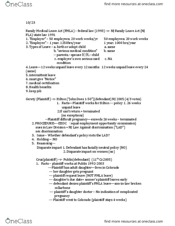 37:575:315 Lecture Notes - Lecture 1: Family And Medical Leave Act Of 1993, Equal Employment Opportunity Commission, United States Department Of Defense thumbnail