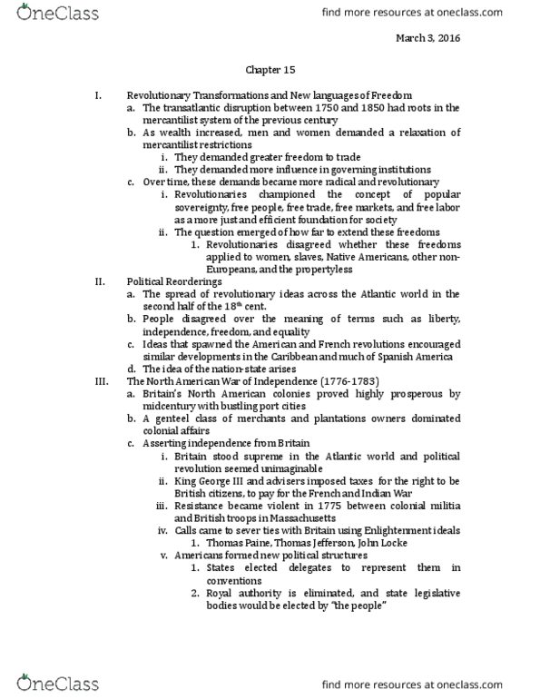 UGC 112 Lecture Notes - Lecture 12: Mercantilism thumbnail
