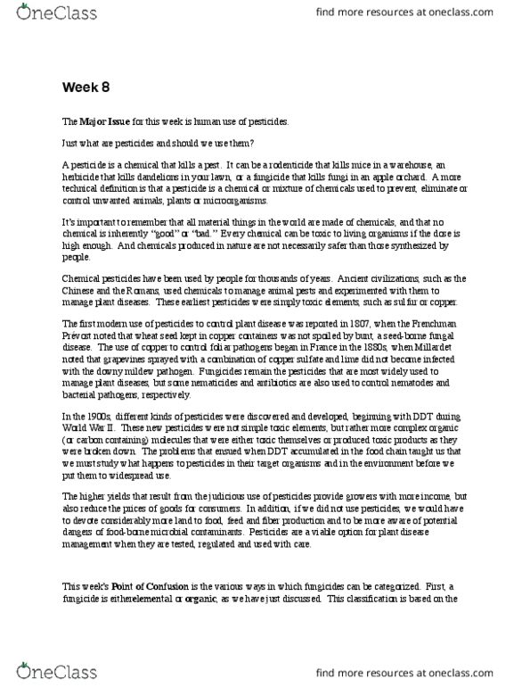 PLPA 200 Lecture Notes - Lecture 8: Downy Mildew, Fungicide, Rodenticide thumbnail