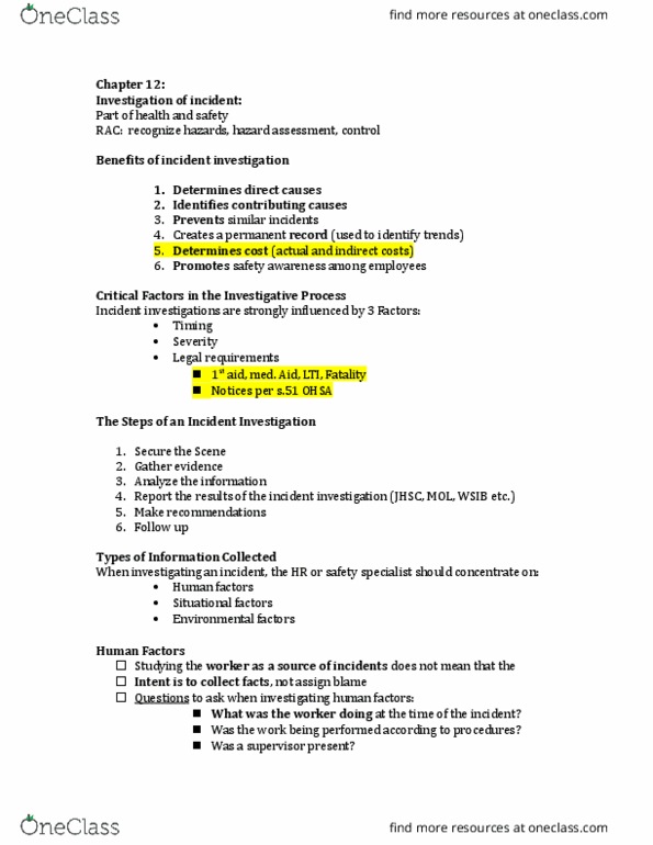 MHR 711 Lecture Notes - Lecture 12: Personal Protective Equipment, Organizational Culture, Swiss Cheese Model thumbnail