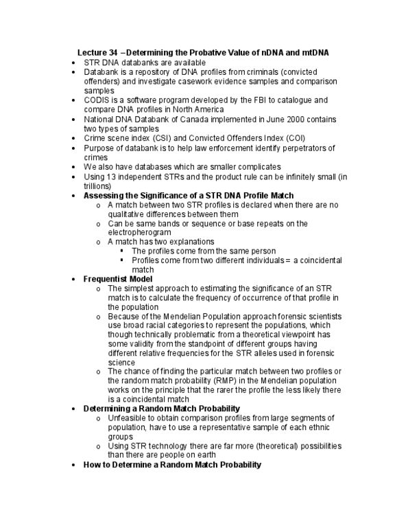 Anthropology 2235A/B Lecture Notes - Nuclear Dna, Combined Dna Index System, Product Rule thumbnail