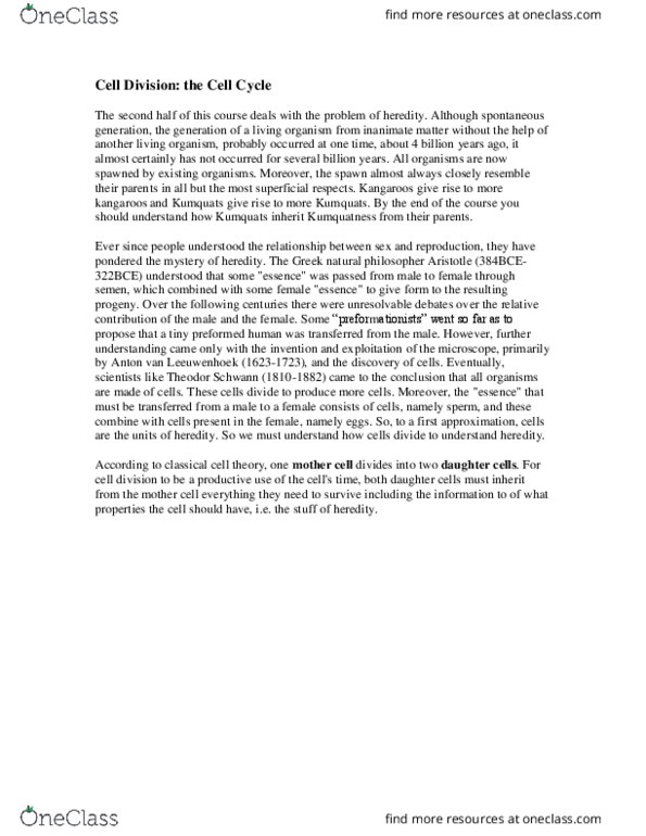 BIOL 112 Lecture Notes - Lecture 13: Kumquat, Sister Chromatids, Antonie Van Leeuwenhoek thumbnail