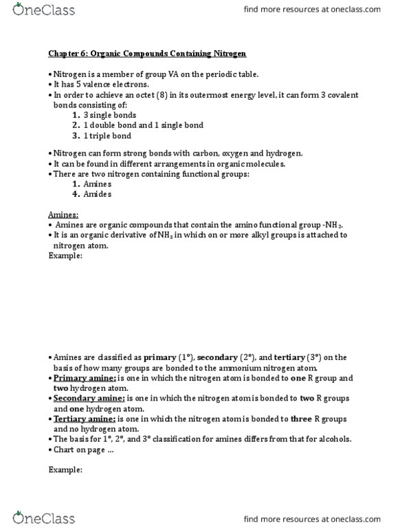 BIOC 1430 Lecture Notes - Lecture 5: Hydrogen Bond, Covalent Bond, Amine thumbnail