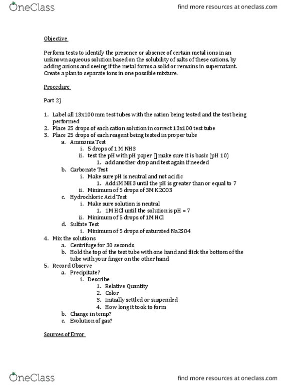 CHEM 101DL Lecture Notes - Lecture 5: Potassium Carbonate, Hydrochloric Acid, Ph Indicator thumbnail