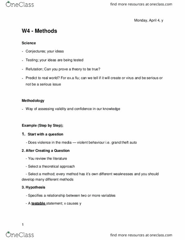 SOCA01H3 Lecture Notes - Lecture 4: Grand Theft Auto 2, Content Analysis, Demand Characteristics thumbnail