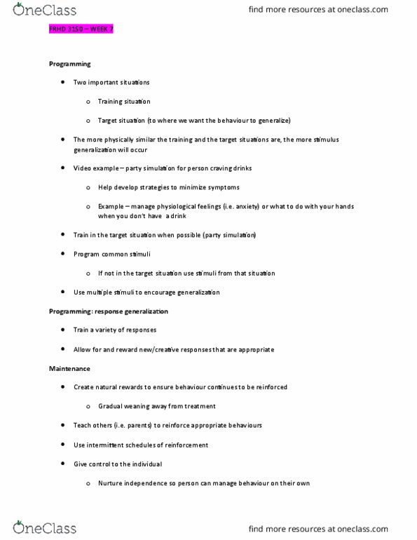 FRHD 3150 Lecture Notes - Lecture 7: Speed Bump, Social Skills, Weaning thumbnail