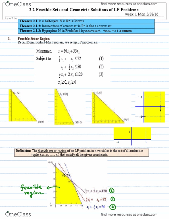 MATH 305 Lecture Notes - Lecture 1: Convex Set, Feasible Region, Convex Combination thumbnail