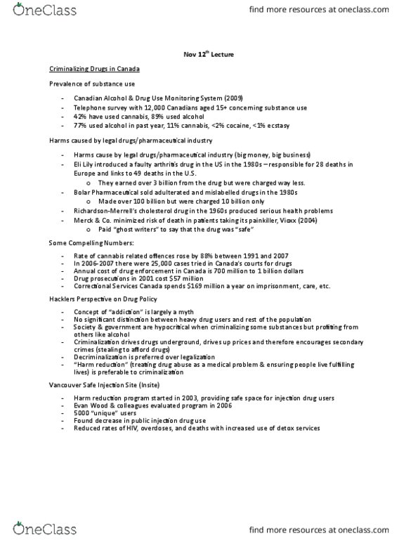 CRM 1300 Lecture Notes - Lecture 9: Merck & Co., Eli Lilly And Company, Rofecoxib thumbnail