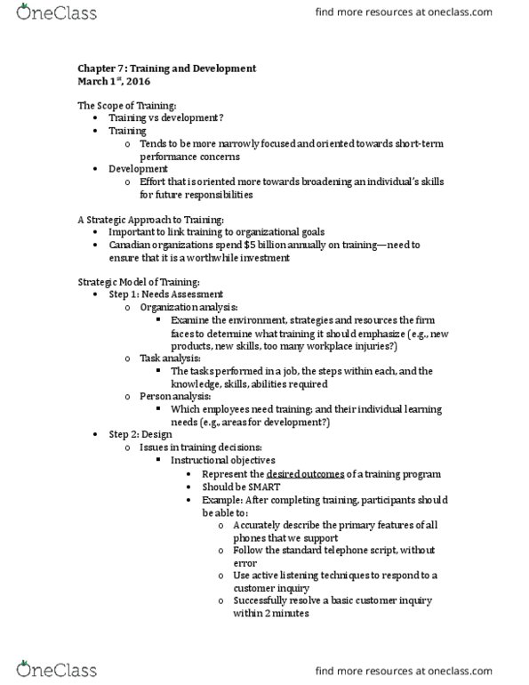 ADM 2337 Lecture Notes - Lecture 7: Task Analysis, Programmed Learning, Active Listening thumbnail