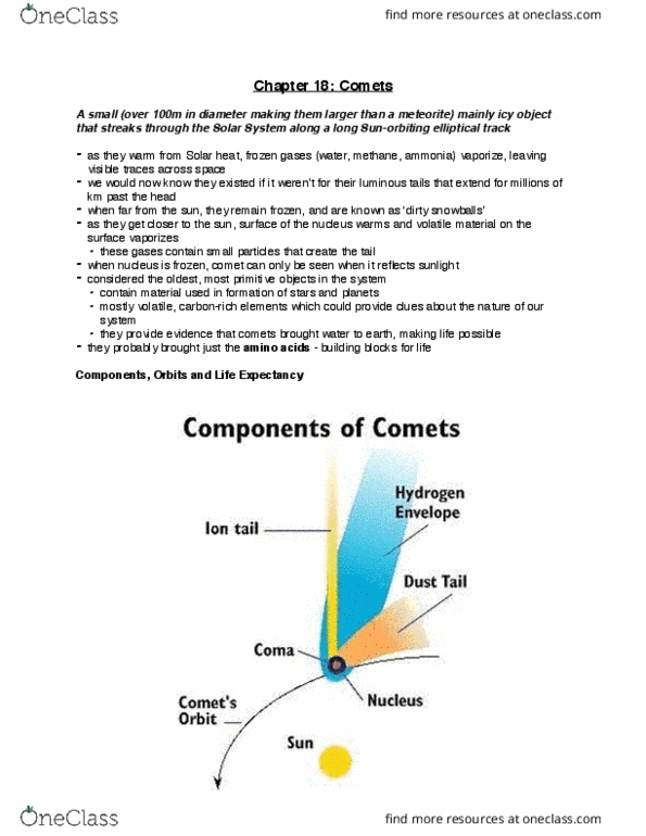 Earth Sciences 1086F/G Lecture 20: Unit 6.2_Comets thumbnail