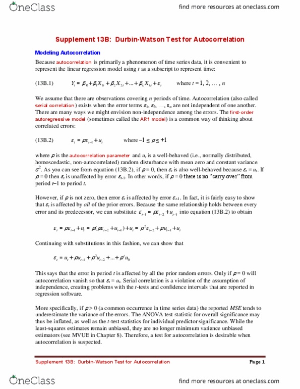BUS 215 Lecture Notes - Lecture 13: Autocorrelation, Autoregressive Model, Capacity Utilization thumbnail
