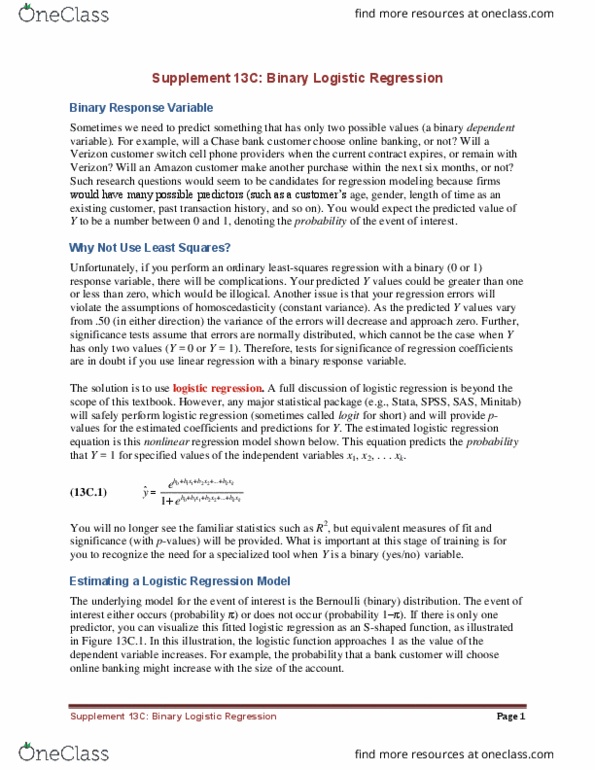 BUS 215 Lecture Notes - Lecture 13: Nonlinear Regression, Stepwise Regression, Mortgage Loan thumbnail