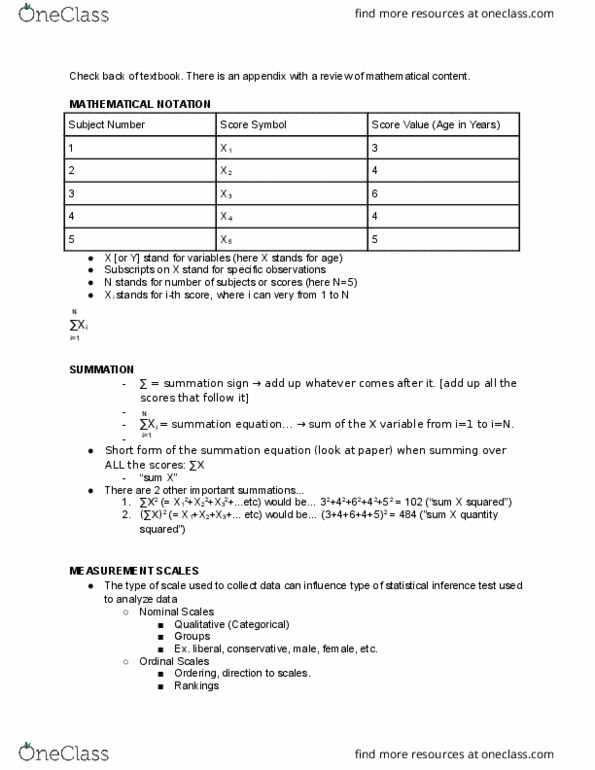 PSYC 218 Lecture Notes - Lecture 2: Educational Psychology, Statistical Inference, Continuous Or Discrete Variable thumbnail