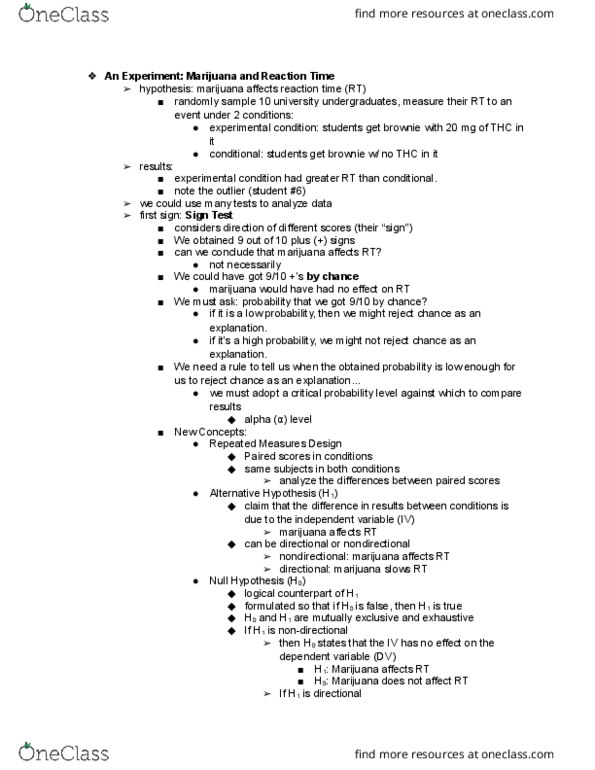 PSYC 218 Lecture Notes - Lecture 17: Type I And Type Ii Errors, Binomial Distribution, Null Hypothesis thumbnail