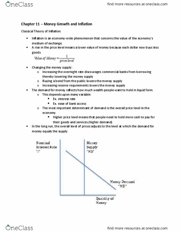ECON 104 Chapter Notes - Chapter 11: Nominal Interest Rate, Seigniorage, Overnight Rate thumbnail