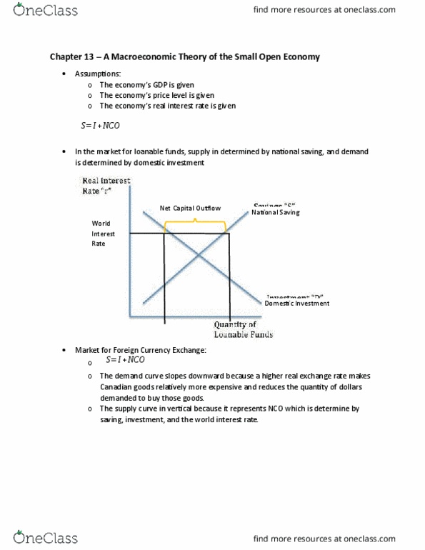 ECON 104 Chapter Notes - Chapter 13: Exchange Rate, Loanable Funds, Real Interest Rate thumbnail