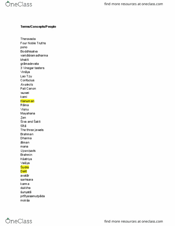 REL 150 Lecture Notes - Lecture 3: Four Noble Truths, Laozi, Consubstantiality thumbnail