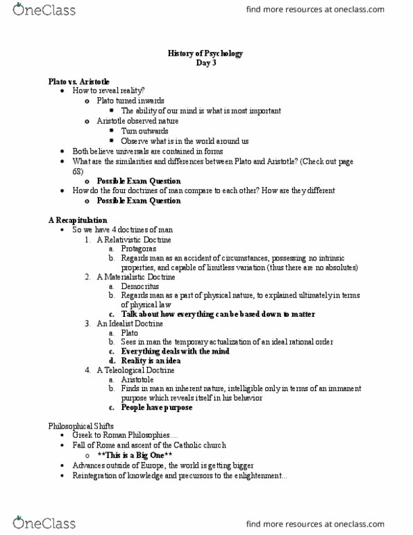 PSYCH 4150 Lecture Notes - Lecture 3: Hellenistic Period, Immanence, Physical Law thumbnail