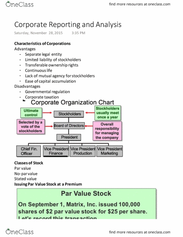 ACCT 202 Chapter Notes - Chapter 11: Dividend, Legal Personality, Preferred Stock thumbnail