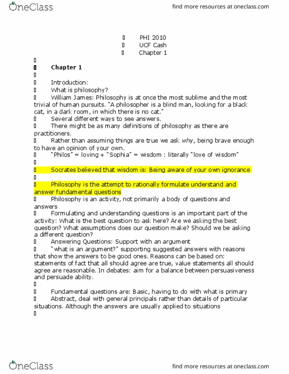 PHI 2010 Lecture Notes - Lecture 1: Hans-Georg Gadamer, Rationality, Foundationalism thumbnail