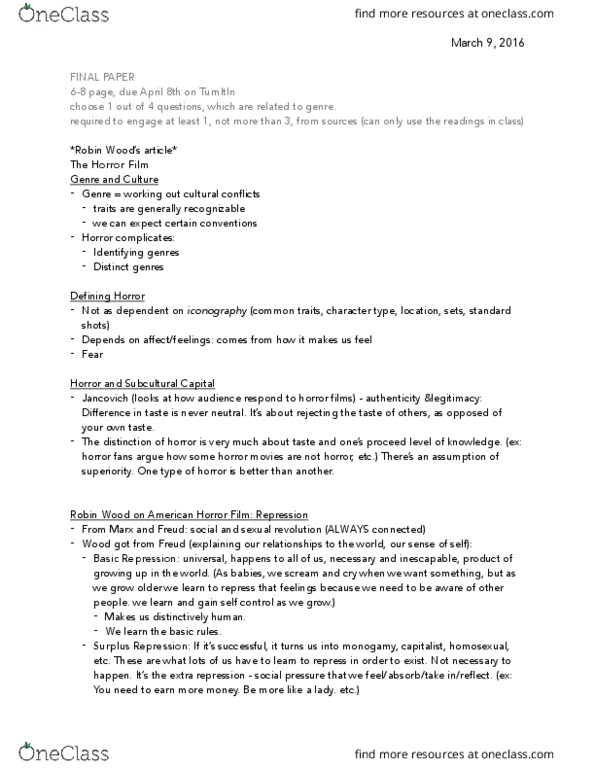 FIST 100 Lecture Notes - Lecture 8: Turnitin, Bisexuality thumbnail