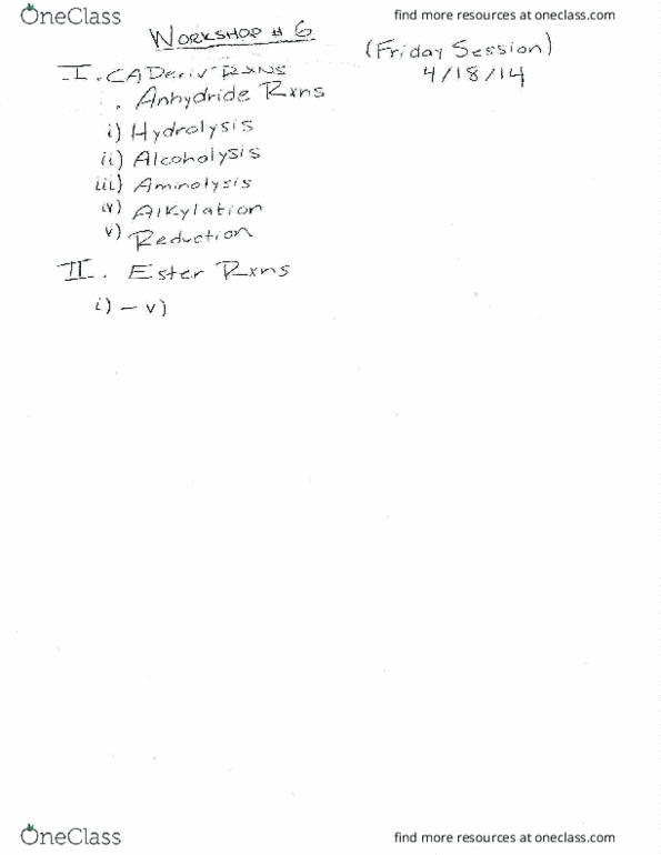 CHE 118A Lecture Notes - Lecture 16: Pyridine, Hydrolysis, Defensively Equipped Merchant Ship thumbnail