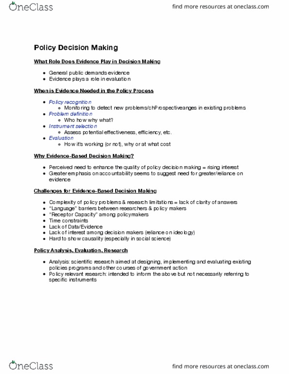 HECOL300 Lecture 15: Policy Decision Making thumbnail