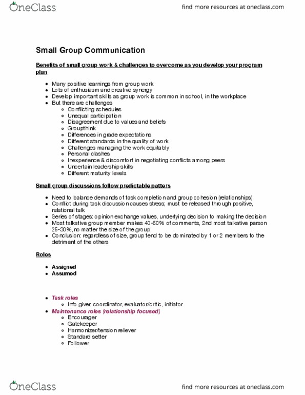 HECOL301 Lecture Notes - Lecture 6: Cultural Diversity, Groupthink thumbnail
