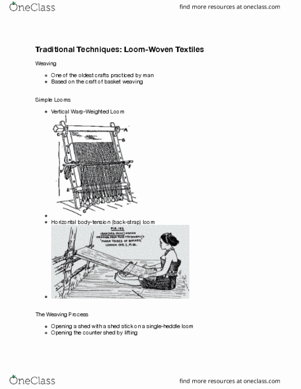 HECOL333 Lecture Notes - Lecture 2: Satin, Warp And Weft, Basket Weaving thumbnail