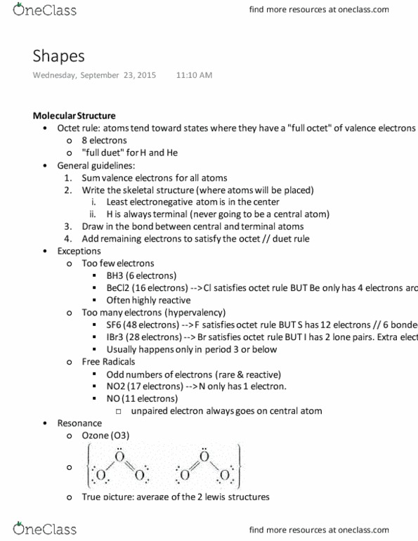 CHEM 102 Lecture Notes - Lecture 8: Unpaired Electron, Chemical Polarity, Ammonia thumbnail