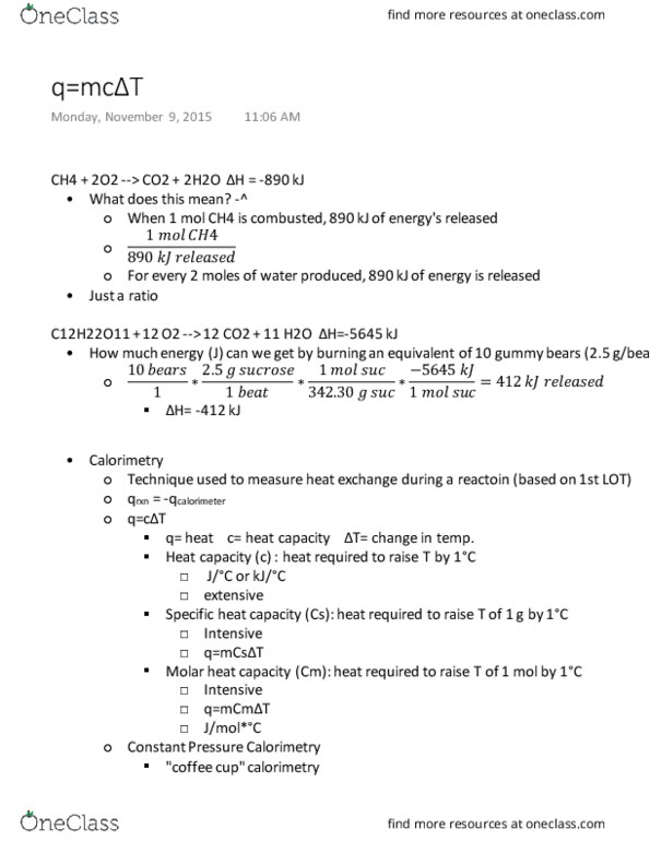 CHEM 102 Lecture Notes - Lecture 19: Jmol, Joule, Sodium Hydroxide thumbnail