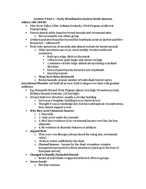 Anthropology 2231F/G Lecture Notes - Lecture 9: Cardinal Direction, Social Stratification, Grave Goods thumbnail