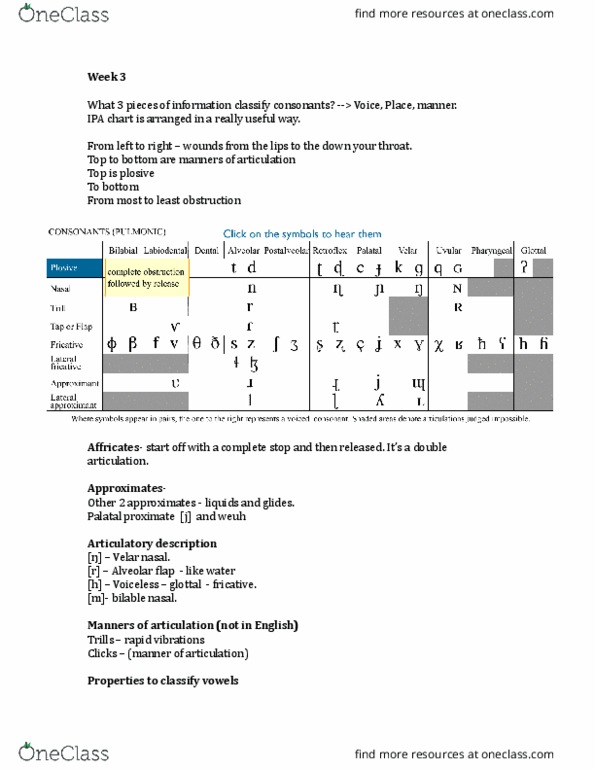 LINGUIST 1A03 Lecture 3: Week 3- speech sounds thumbnail