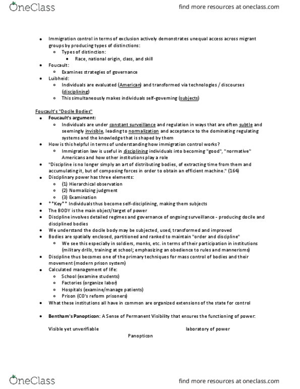 LSJ 329 Lecture Notes - Lecture 4: Immigration Law, H-1B Visa, Heteronormativity thumbnail