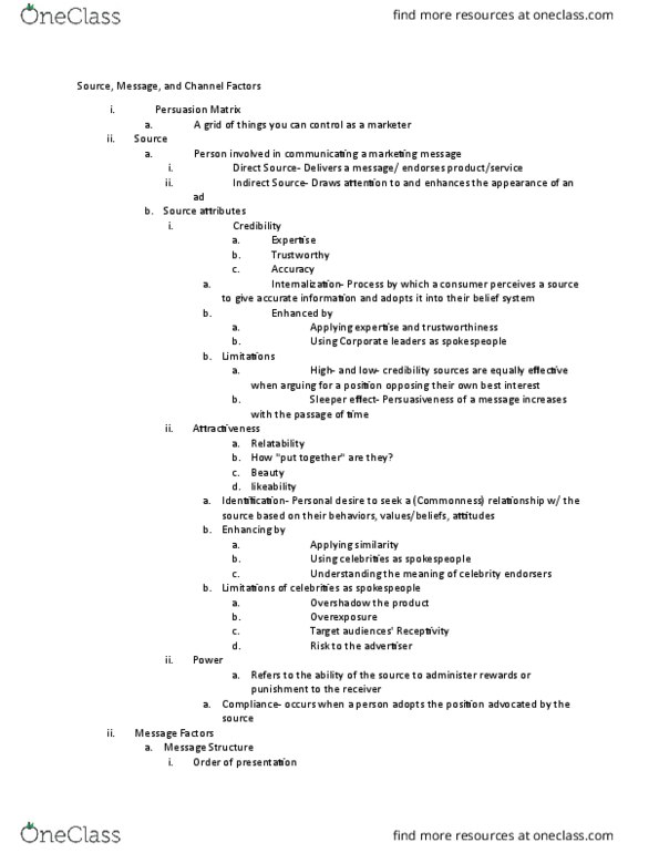 MKT 428 Lecture Notes - Lecture 6: Comparative Advertising, Home Security, Selective Perception thumbnail