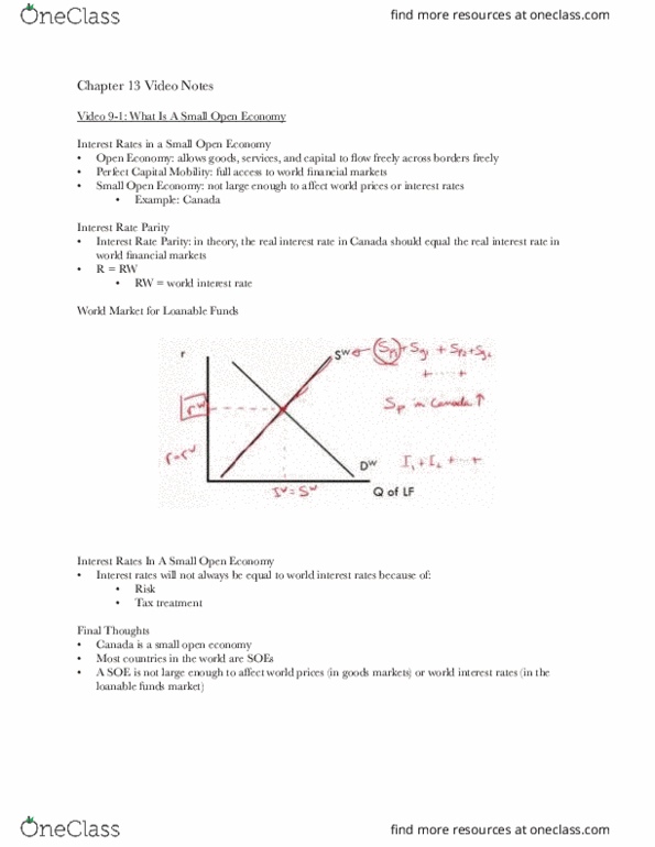ECON 1BB3 Lecture Notes - Lecture 13: Loanable Funds, Import Quota, Autarky thumbnail