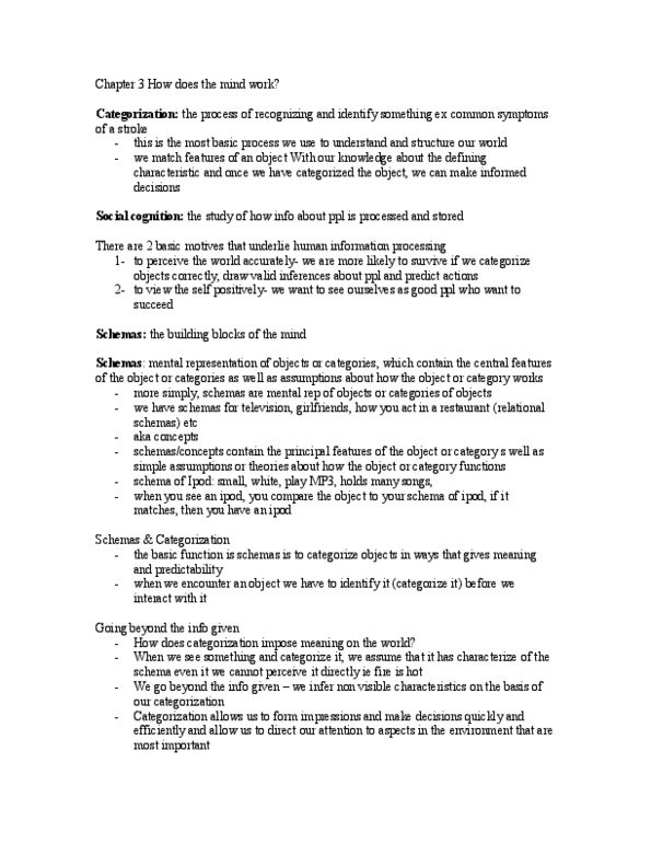 PSY220H1 Lecture Notes - Autobiographical Memory, Ingroups And Outgroups, Social Cognition thumbnail