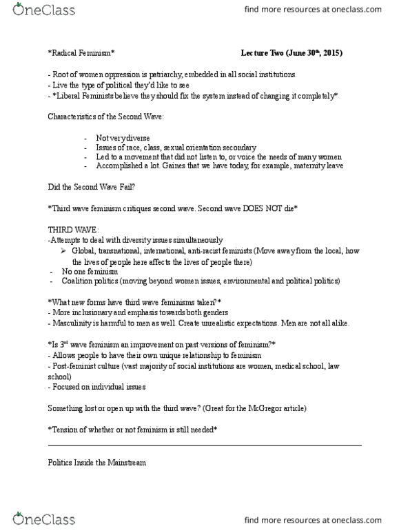 POL 501 Lecture Notes - Lecture 2: Proportional Representation, Visible Minority, Pippa Norris thumbnail