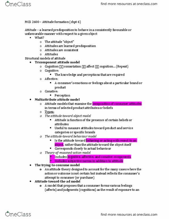 MCS 2600 Lecture Notes - Lecture 3: Elaboration Likelihood Model, Object Model, Direct Marketing thumbnail